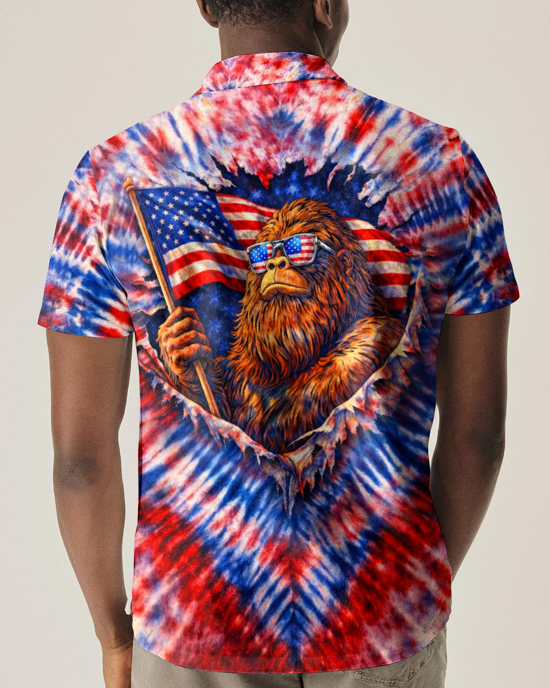 BIGFOOT RED WHITE & BLUE SWIRL ALL OVER PRINT  - TLHN0204262
