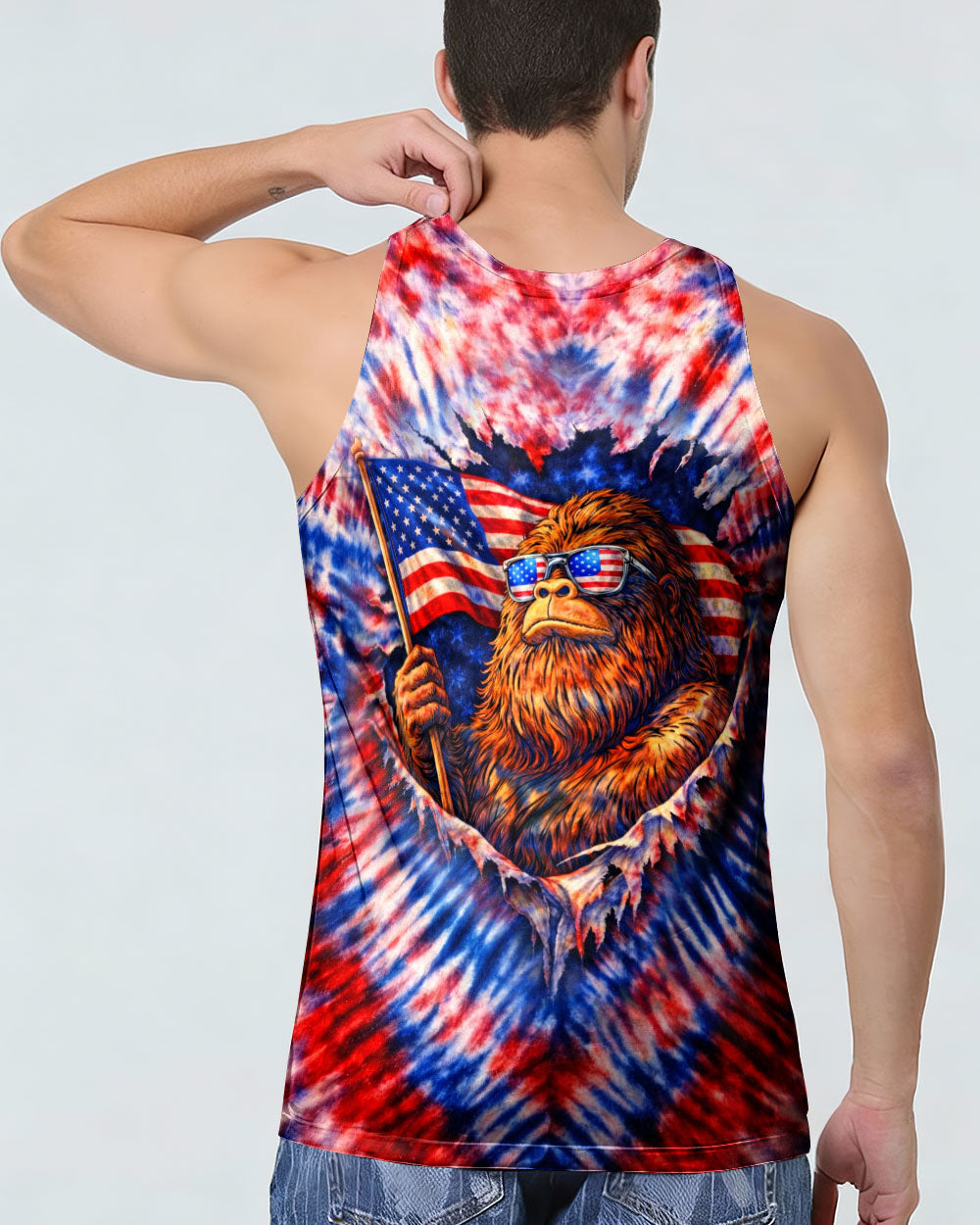 BIGFOOT RED WHITE & BLUE SWIRL ALL OVER PRINT  - TLHN0204262