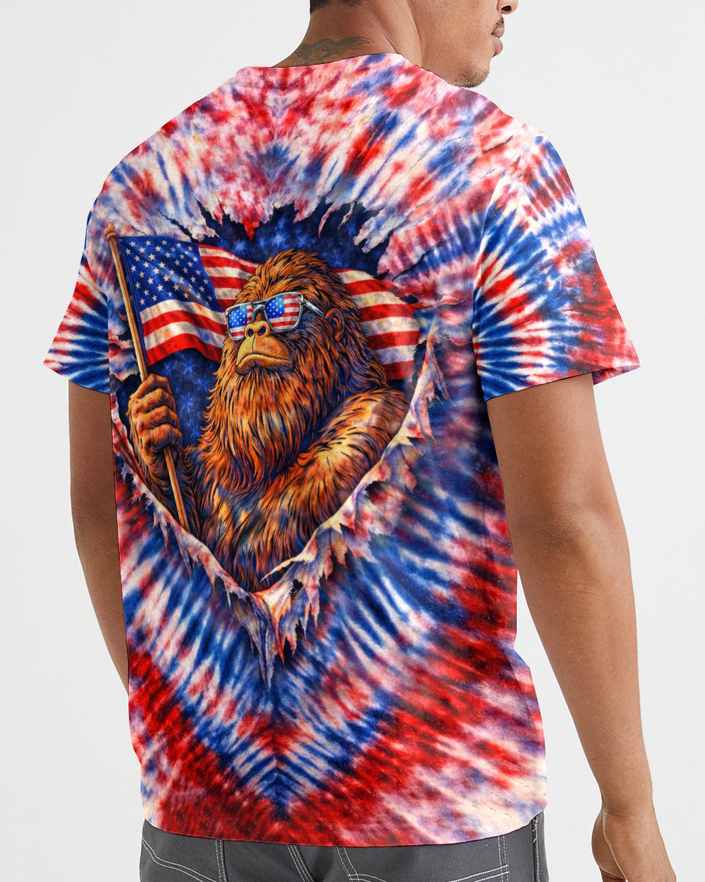 BIGFOOT RED WHITE & BLUE SWIRL ALL OVER PRINT  - TLHN0204262