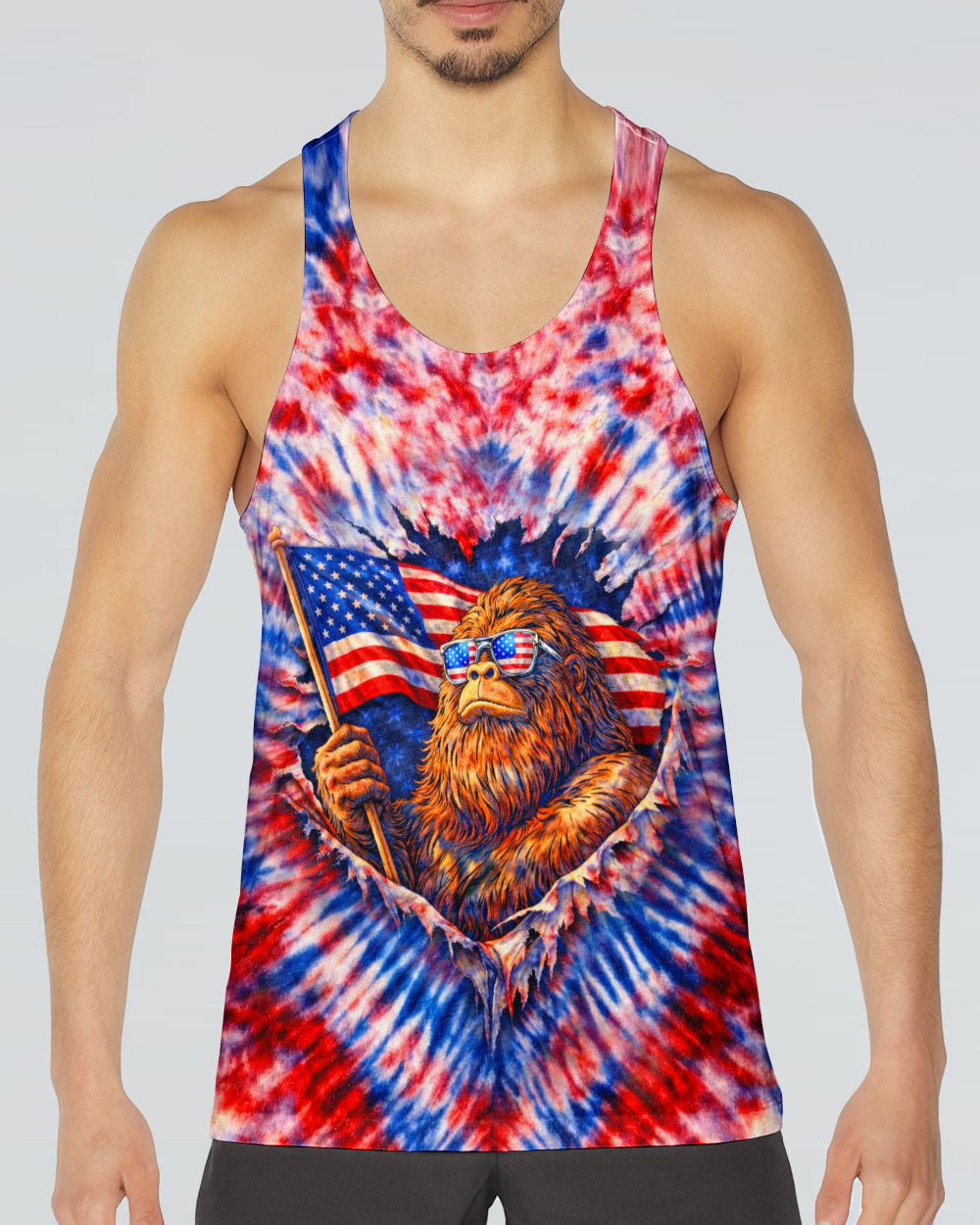 BIGFOOT RED WHITE & BLUE SWIRL ALL OVER PRINT  - TLHN0204262