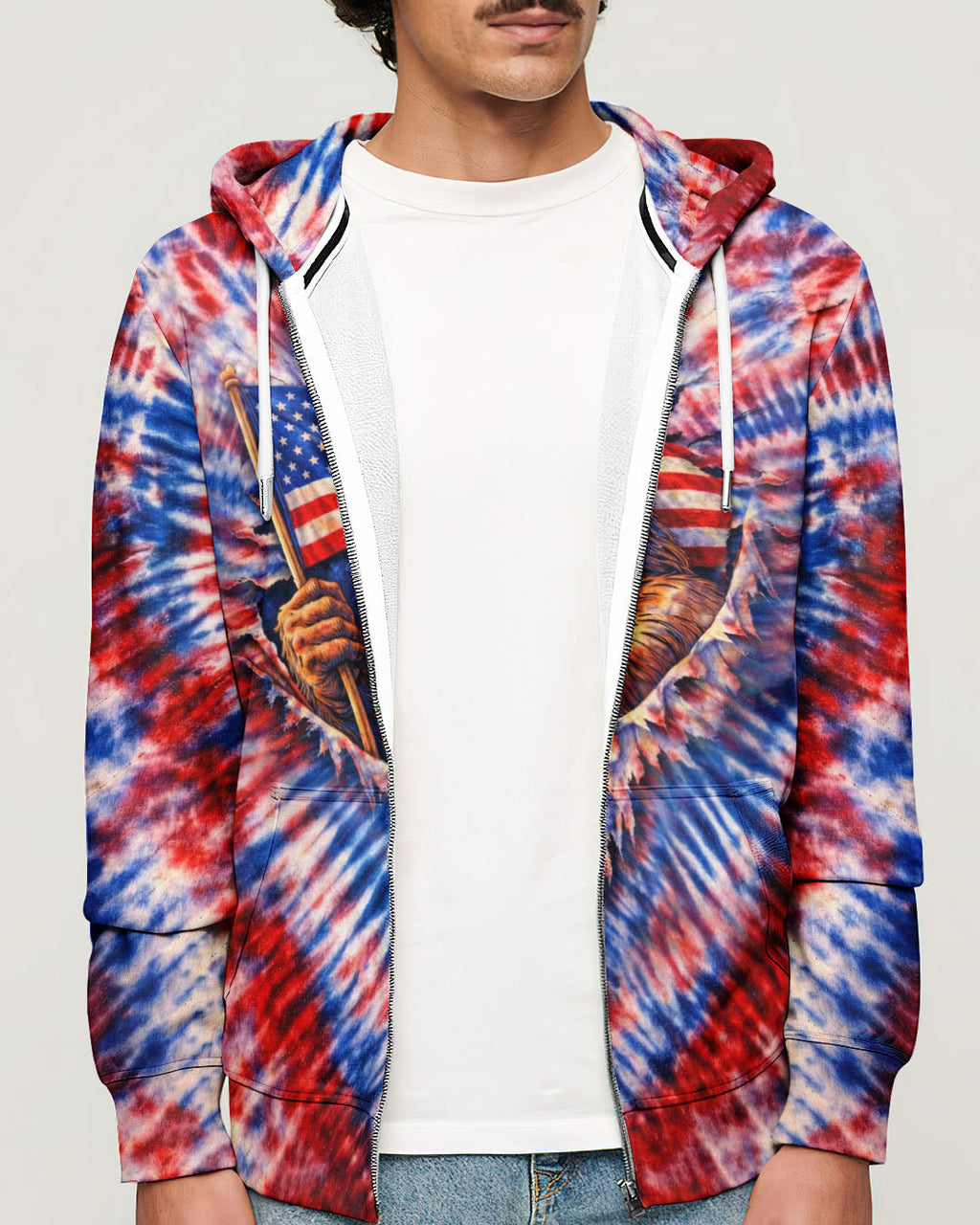 BIGFOOT RED WHITE & BLUE SWIRL ALL OVER PRINT  - TLHN0204262