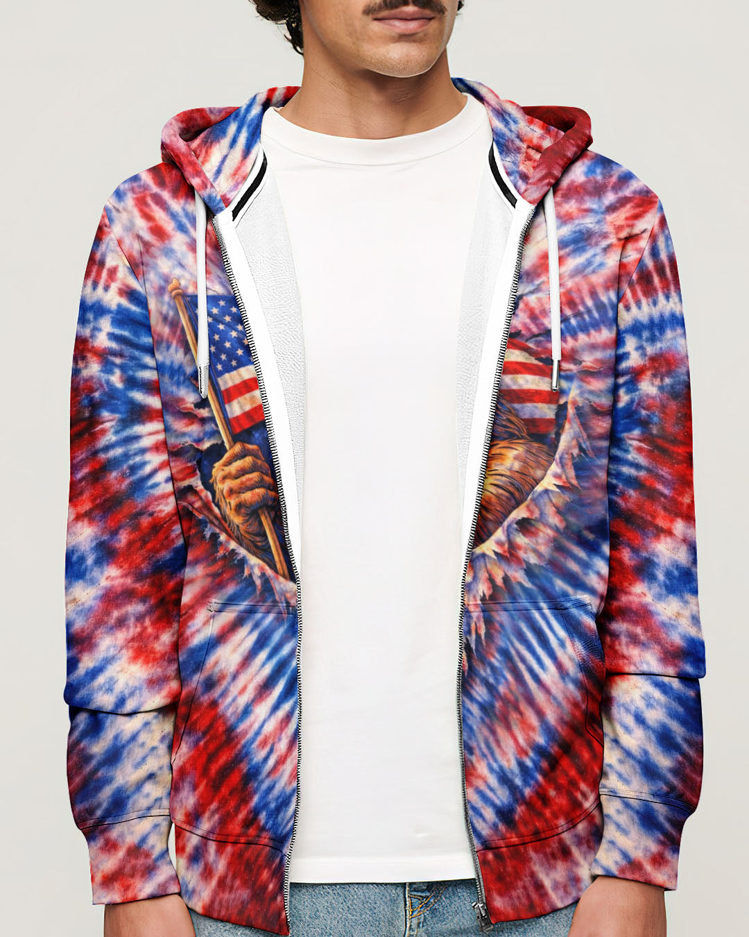BIGFOOT RED WHITE & BLUE SWIRL ALL OVER PRINT  - TLHN0204262