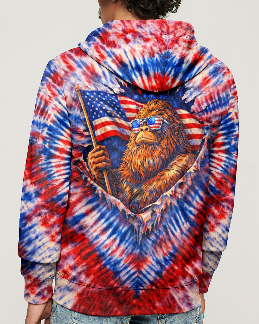 BIGFOOT RED WHITE & BLUE SWIRL ALL OVER PRINT  - TLHN0204262