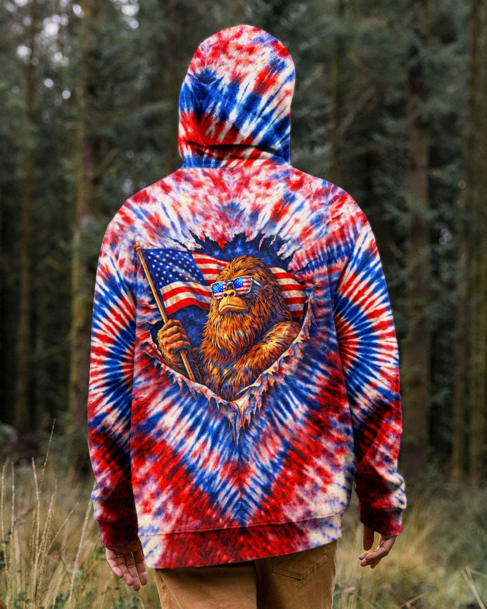 BIGFOOT RED WHITE & BLUE SWIRL ALL OVER PRINT  - TLHN0204262