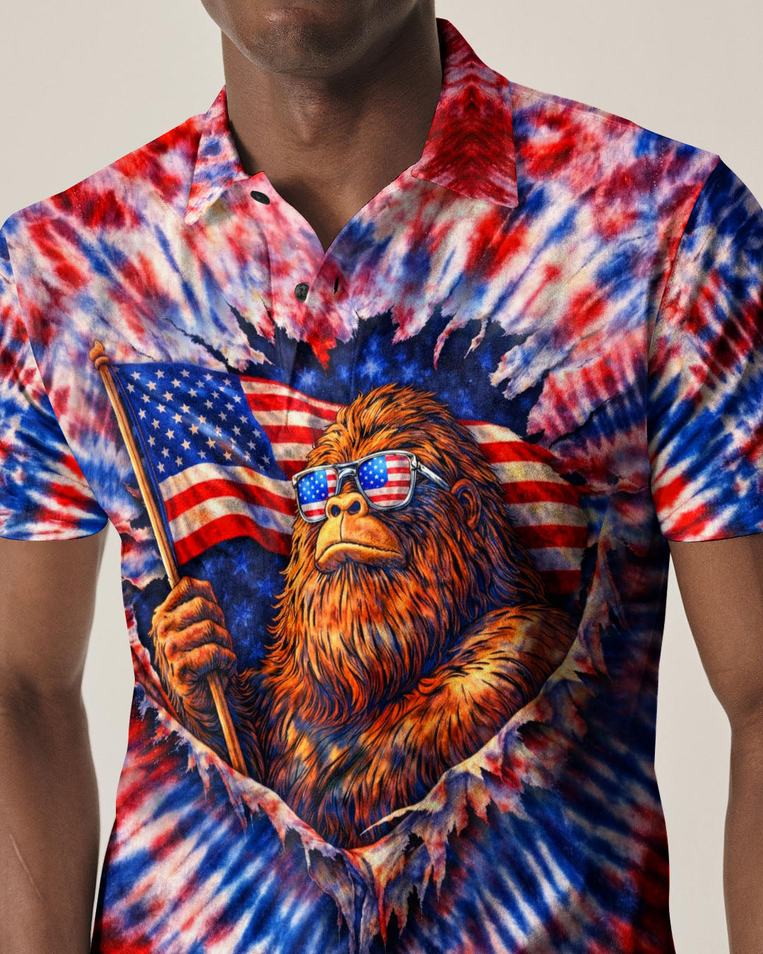 BIGFOOT RED WHITE & BLUE SWIRL ALL OVER PRINT  - TLHN0204262