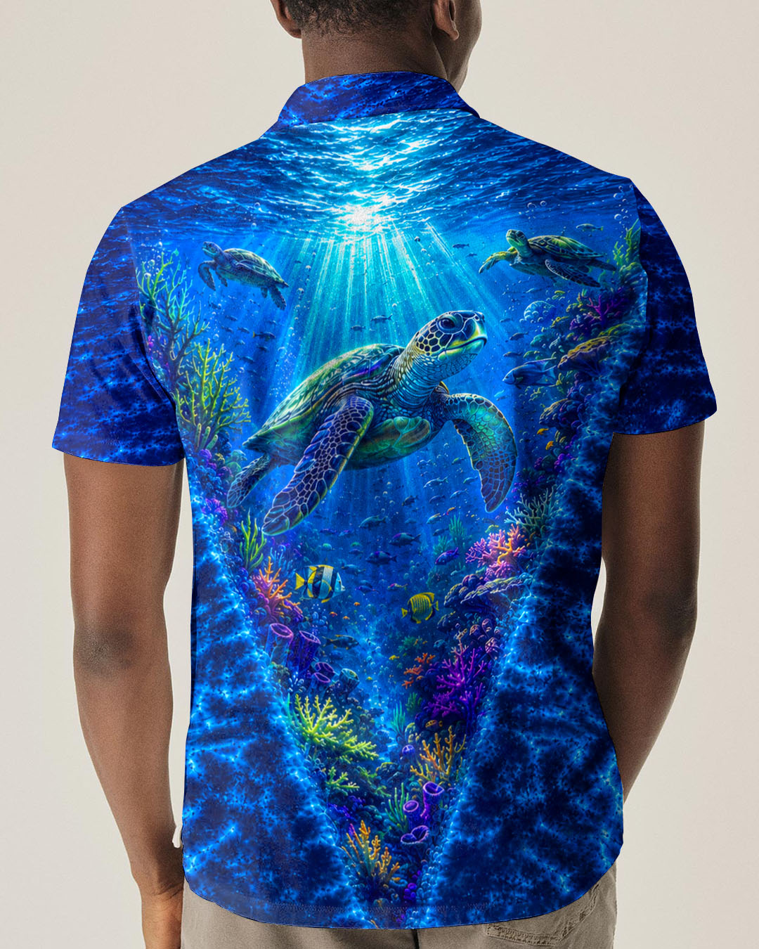 UNDERSEA TURTLE V BLUE PATTERN ALL OVER PRINT  - TLHN0206263