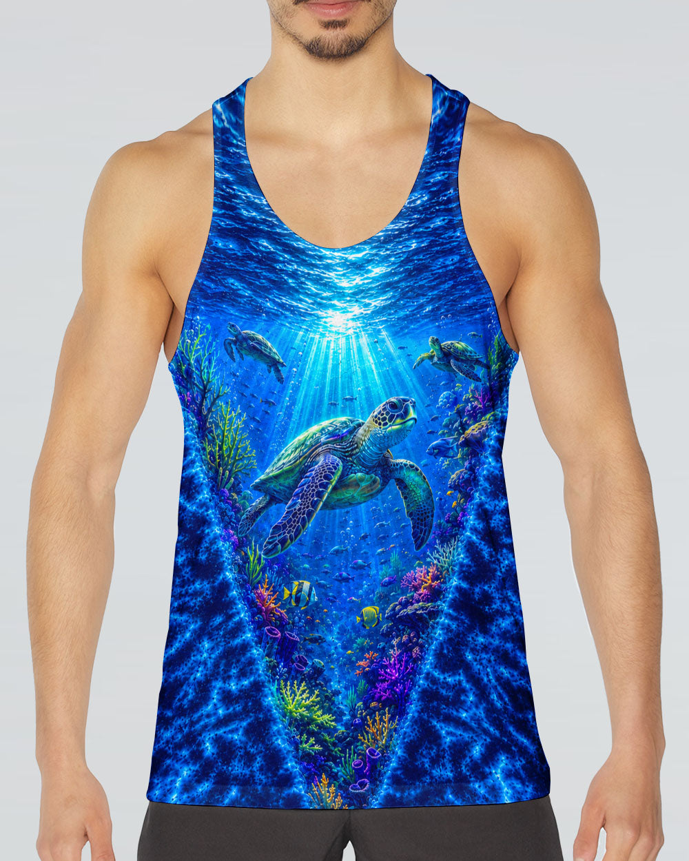 UNDERSEA TURTLE V BLUE PATTERN ALL OVER PRINT  - TLHN0206263
