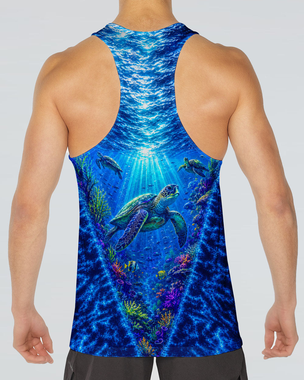 UNDERSEA TURTLE V BLUE PATTERN ALL OVER PRINT  - TLHN0206263
