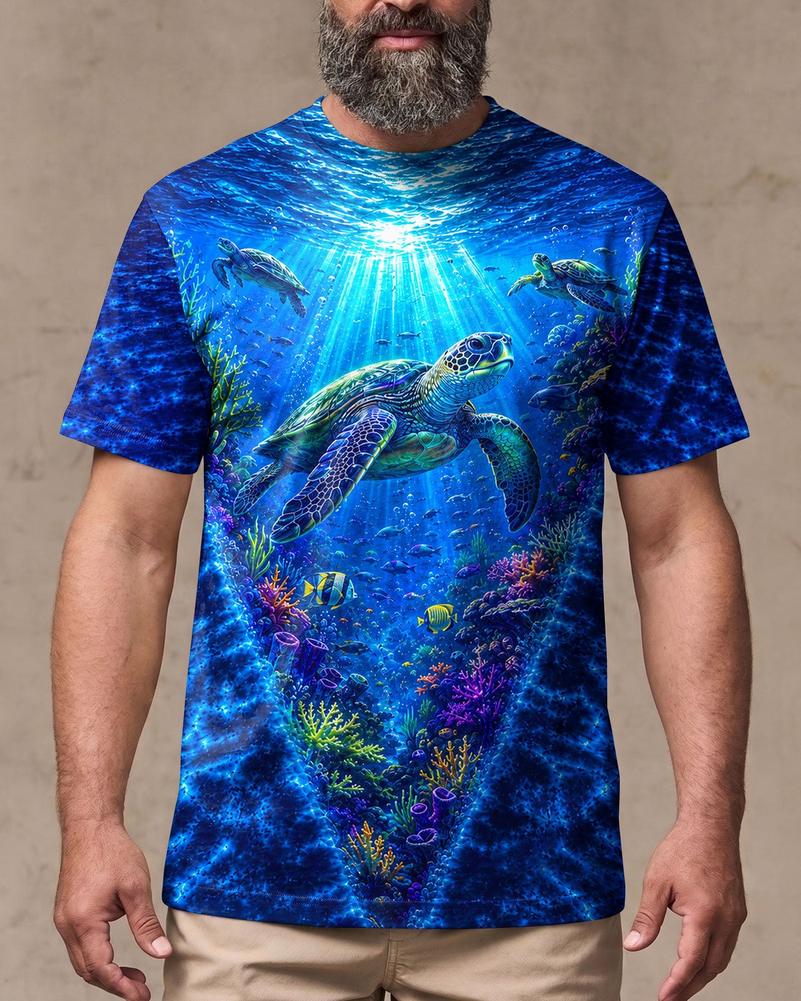 UNDERSEA TURTLE V BLUE PATTERN ALL OVER PRINT  - TLHN0206263