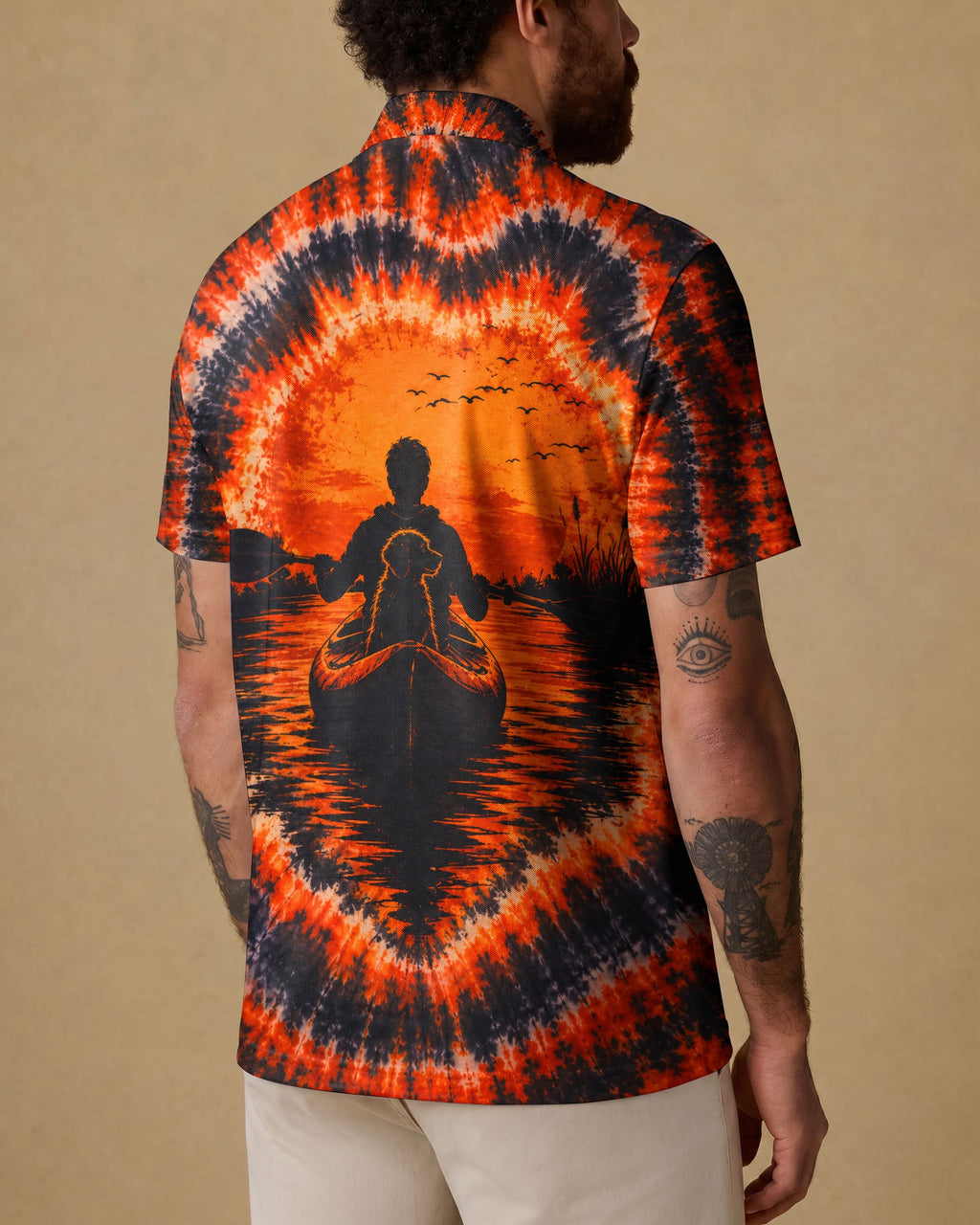 KAYAK INTO THE SUNSET WITH DOG  SWIRL ALL OVER PRINT  - TLHN0207262