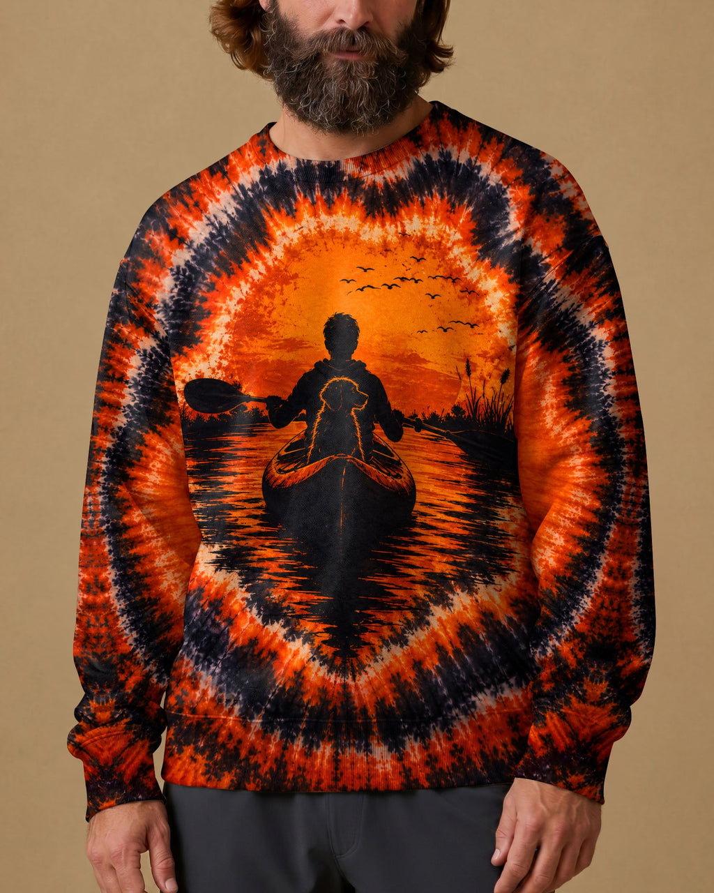 KAYAK INTO THE SUNSET WITH DOG  SWIRL ALL OVER PRINT  - TLHN0207262