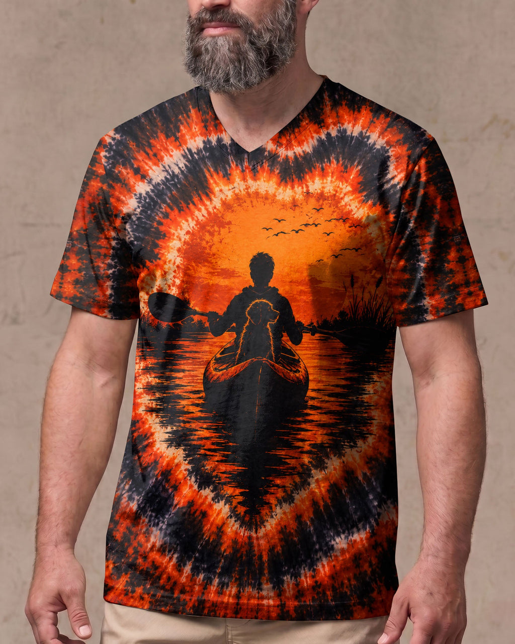 KAYAK INTO THE SUNSET WITH DOG  SWIRL ALL OVER PRINT  - TLHN0207262