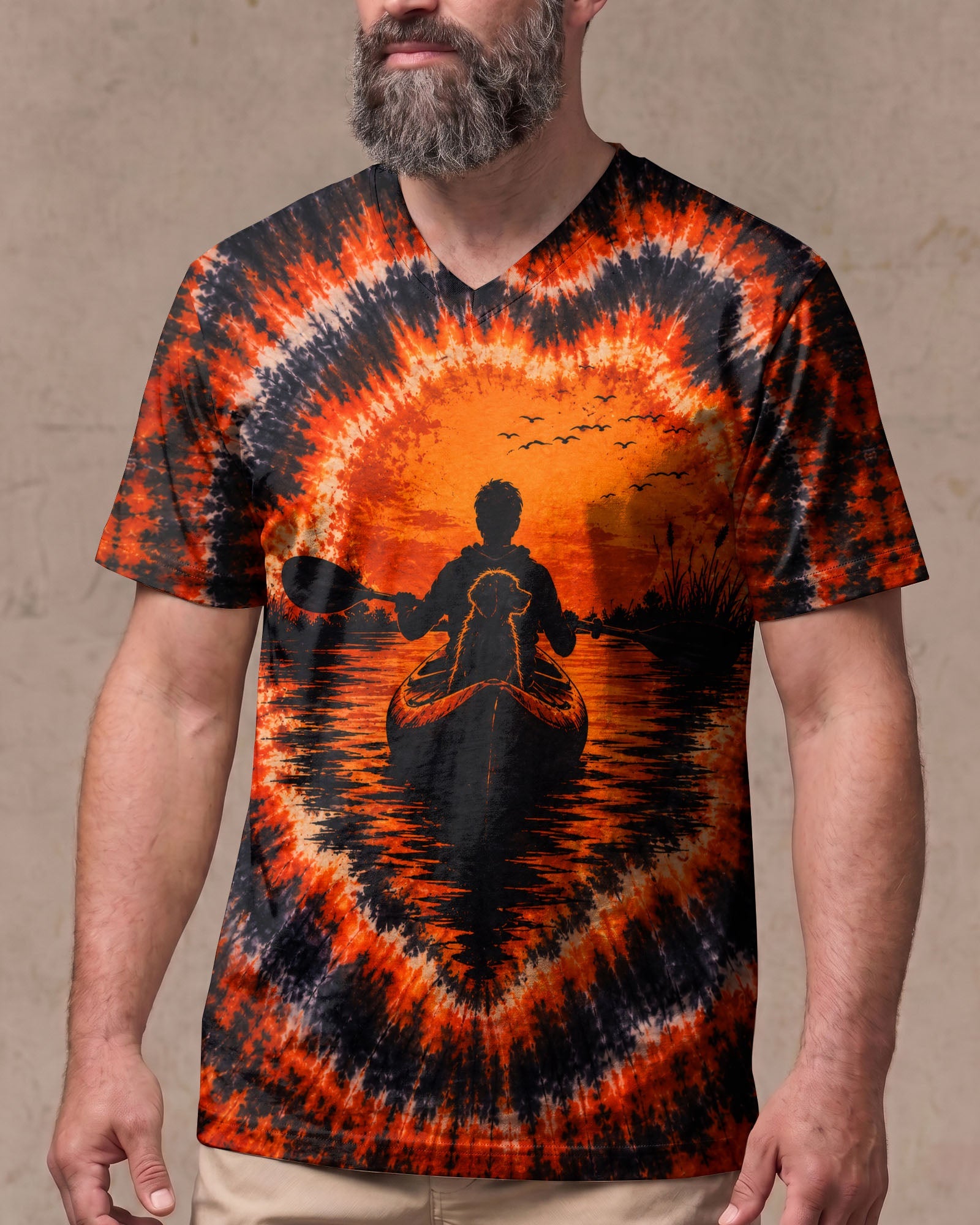 KAYAK INTO THE SUNSET WITH DOG  SWIRL ALL OVER PRINT  - TLHN0207262