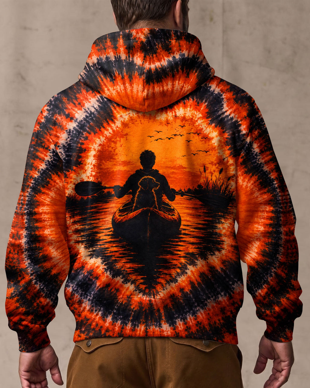 KAYAK INTO THE SUNSET WITH DOG  SWIRL ALL OVER PRINT  - TLHN0207262