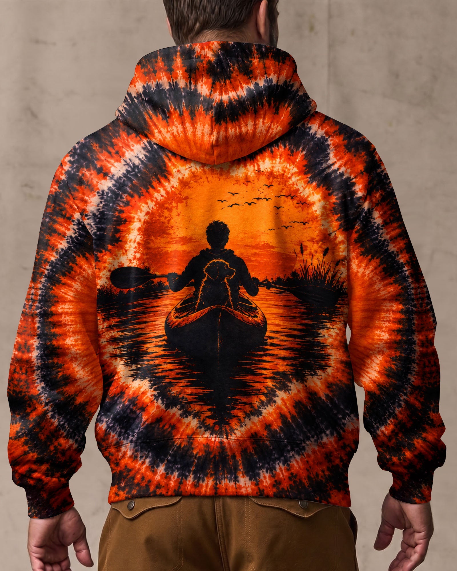 KAYAK INTO THE SUNSET WITH DOG  SWIRL ALL OVER PRINT  - TLHN0207262