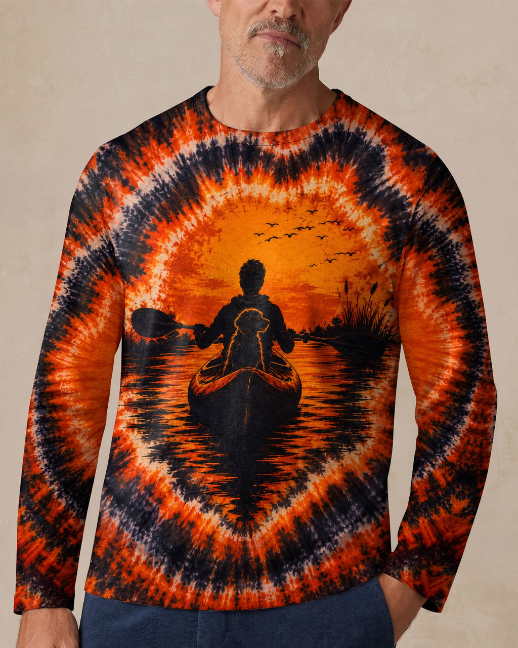 KAYAK INTO THE SUNSET WITH DOG  SWIRL ALL OVER PRINT  - TLHN0207262