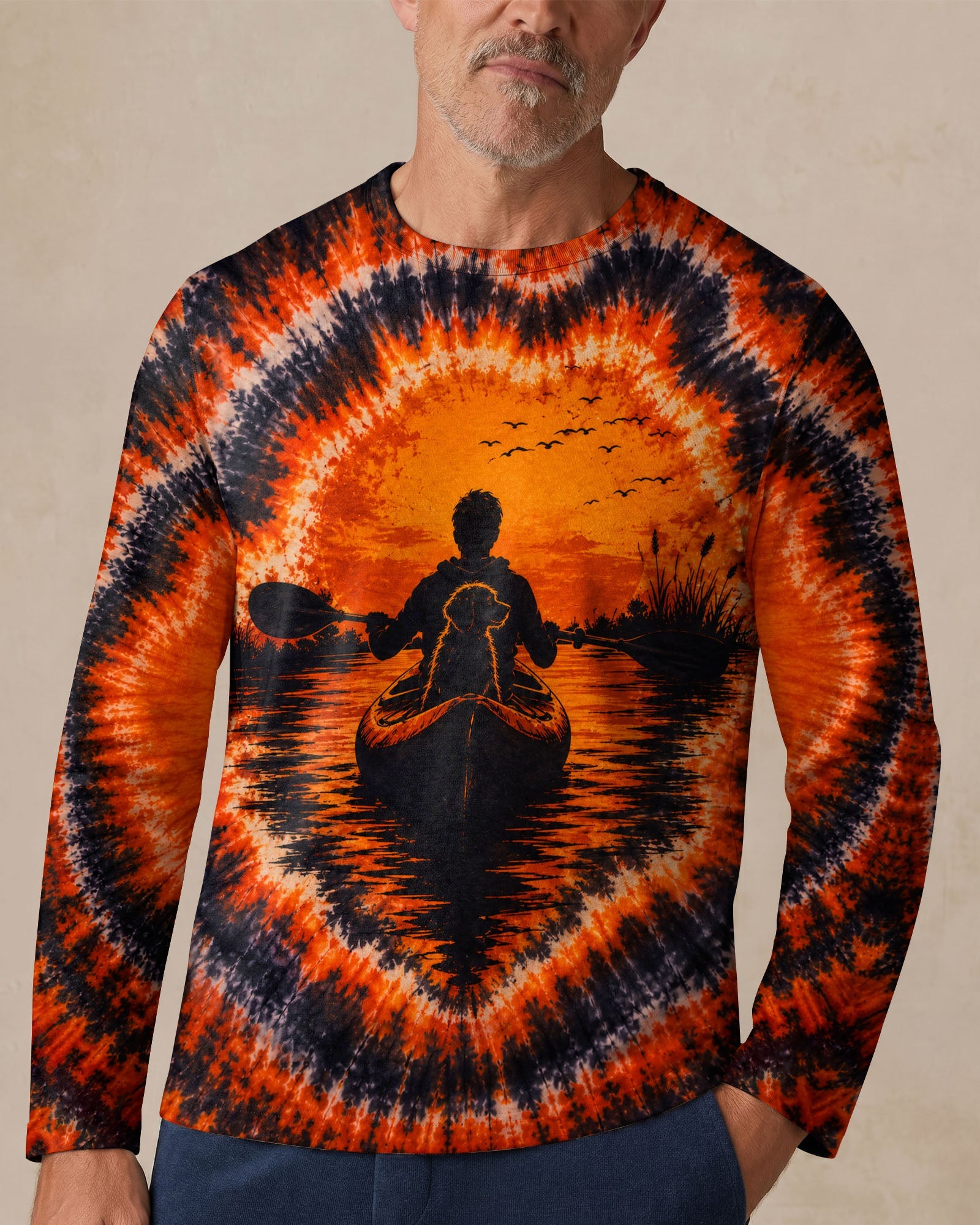 KAYAK INTO THE SUNSET WITH DOG  SWIRL ALL OVER PRINT  - TLHN0207262