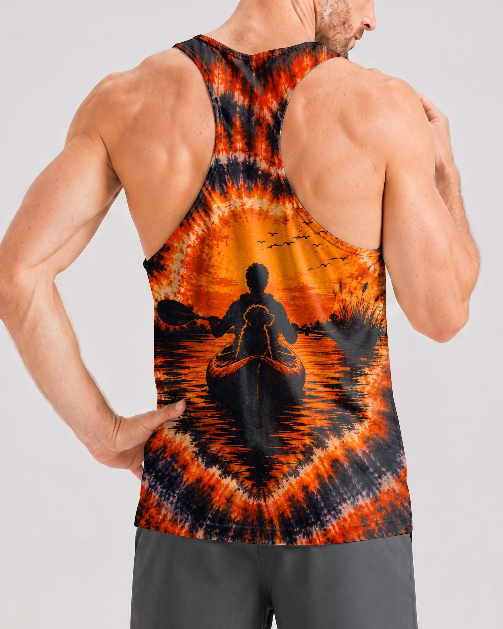 KAYAK INTO THE SUNSET WITH DOG  SWIRL ALL OVER PRINT  - TLHN0207262