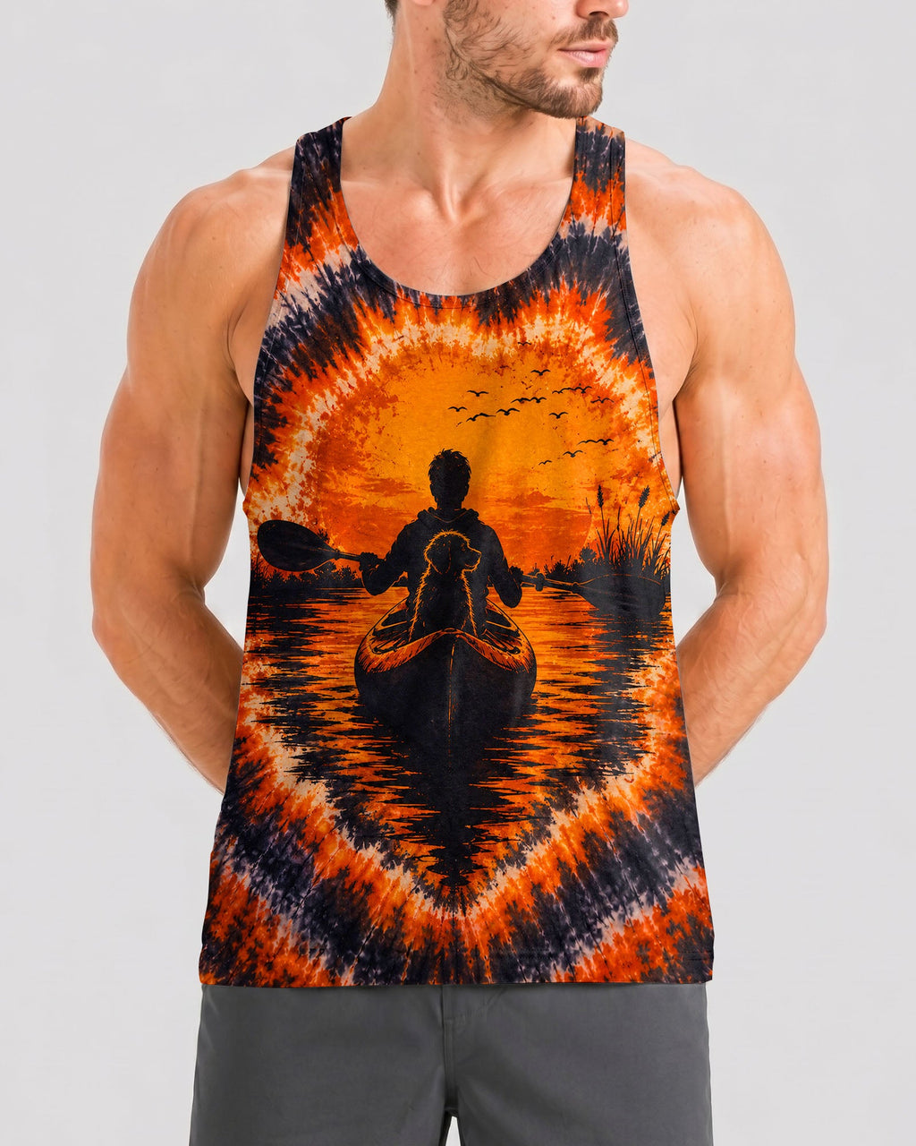 KAYAK INTO THE SUNSET WITH DOG  SWIRL ALL OVER PRINT  - TLHN0207262