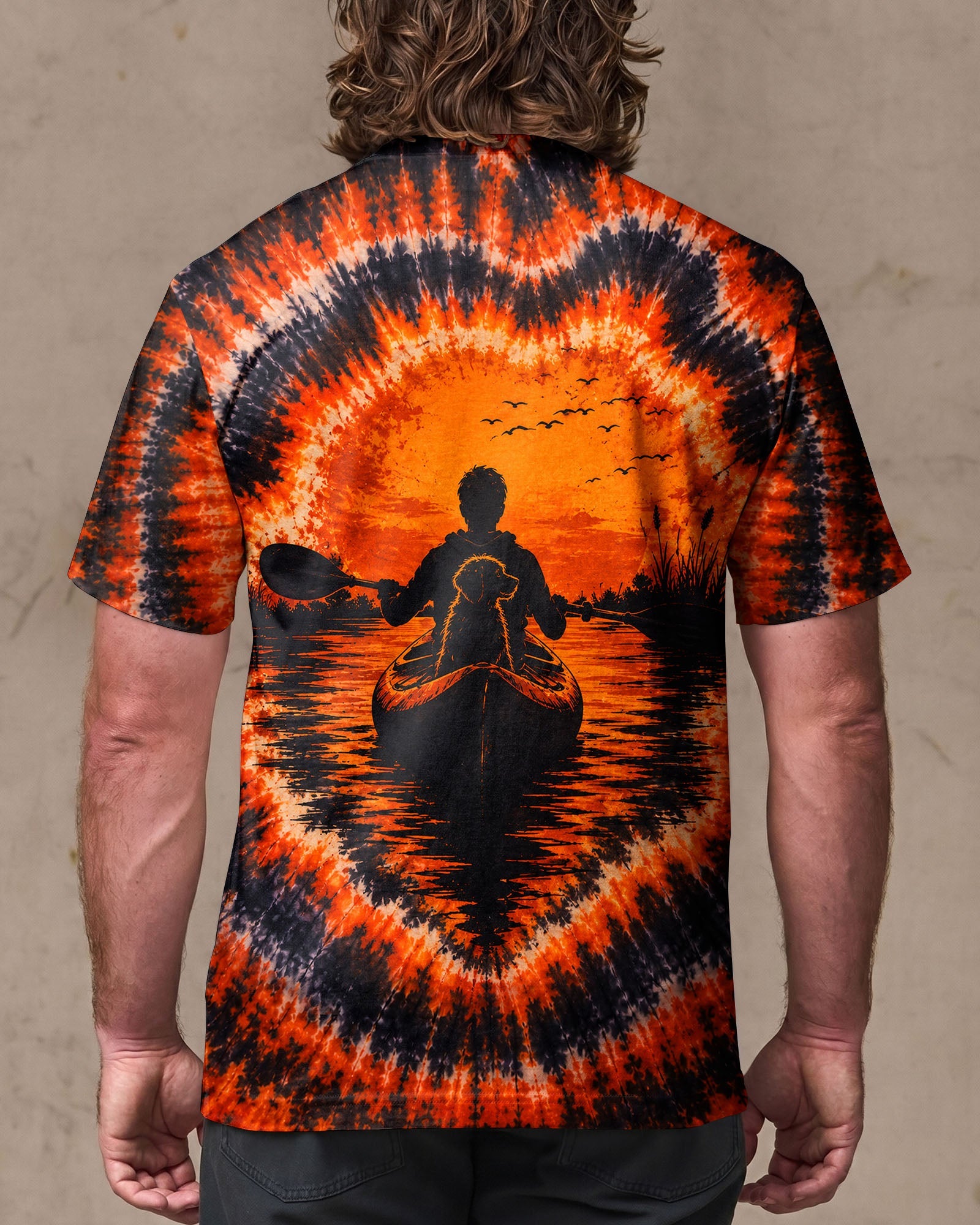 KAYAK INTO THE SUNSET WITH DOG  SWIRL ALL OVER PRINT  - TLHN0207262