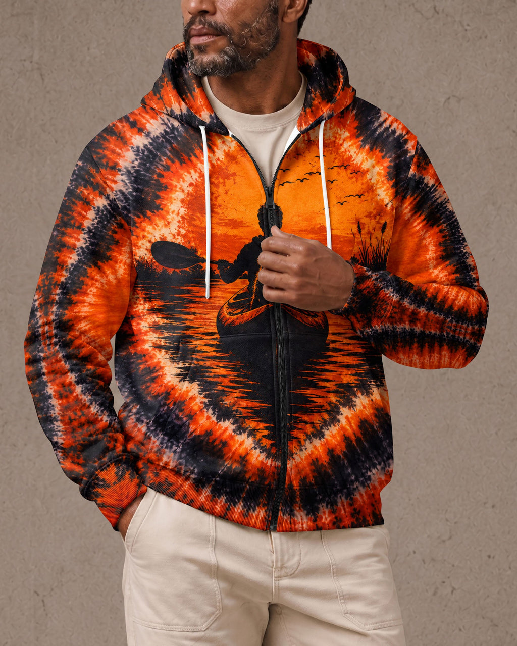KAYAK INTO THE SUNSET WITH DOG  SWIRL ALL OVER PRINT  - TLHN0207262