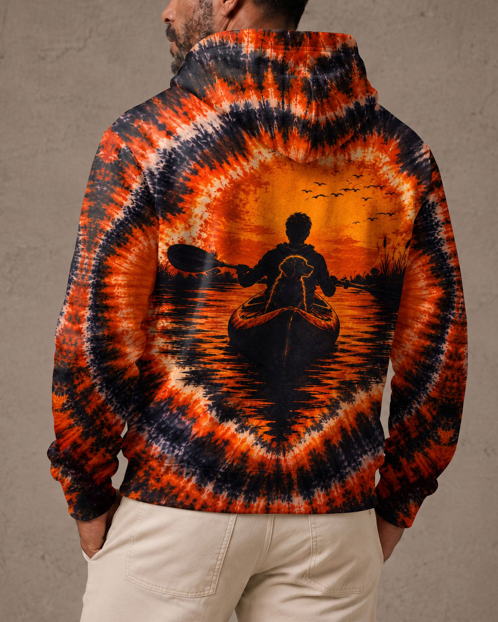 KAYAK INTO THE SUNSET WITH DOG  SWIRL ALL OVER PRINT  - TLHN0207262