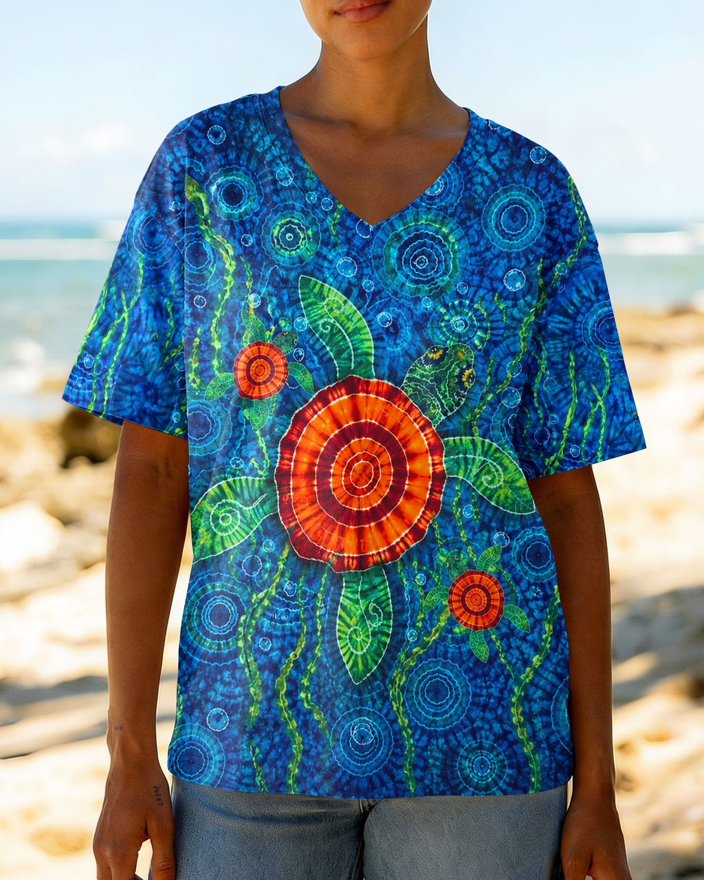 TURTLES UNDERSEA WATERCOLOR ALL OVER PRINT  - TLHN0405262