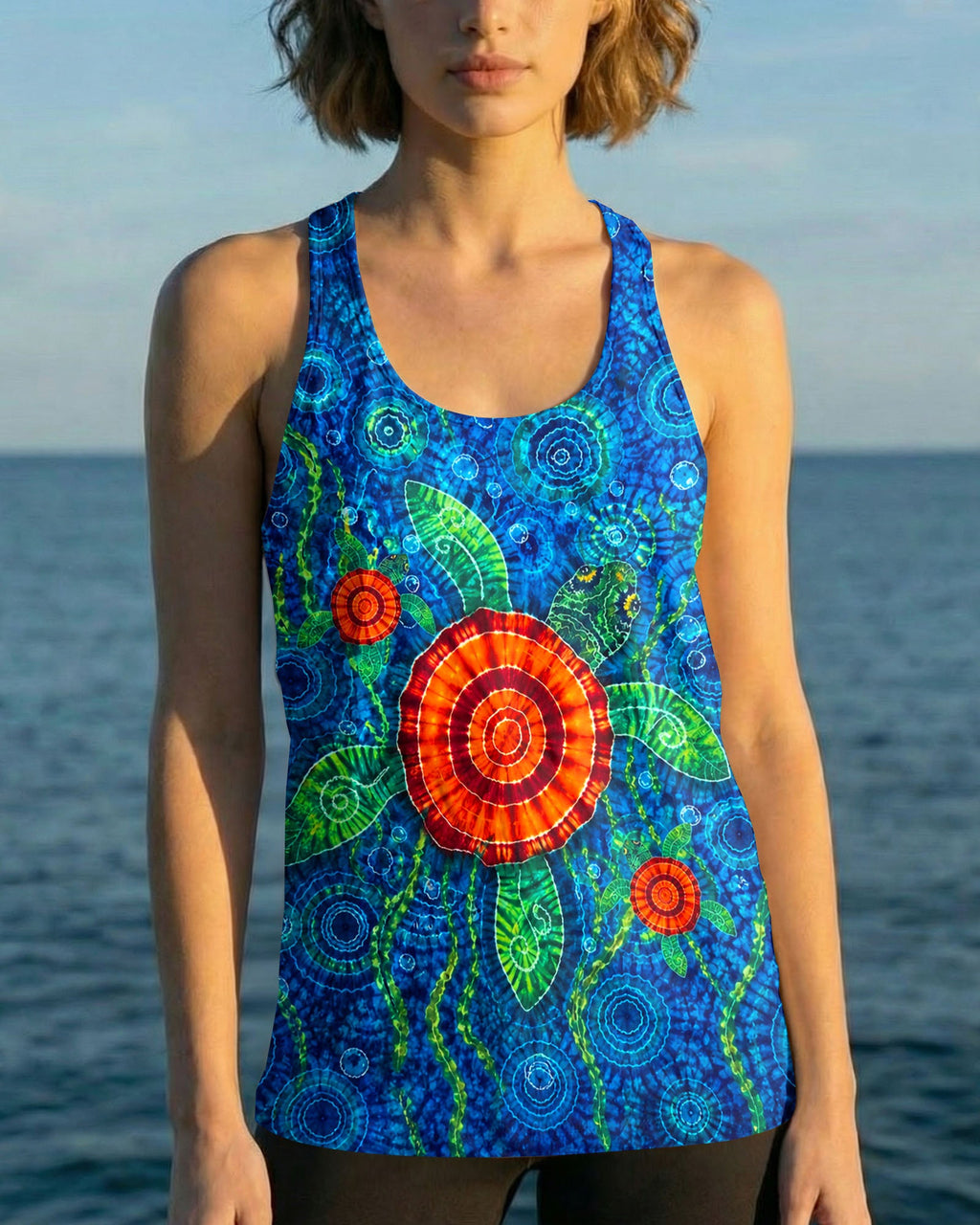TURTLES UNDERSEA WATERCOLOR ALL OVER PRINT  - TLHN0405262