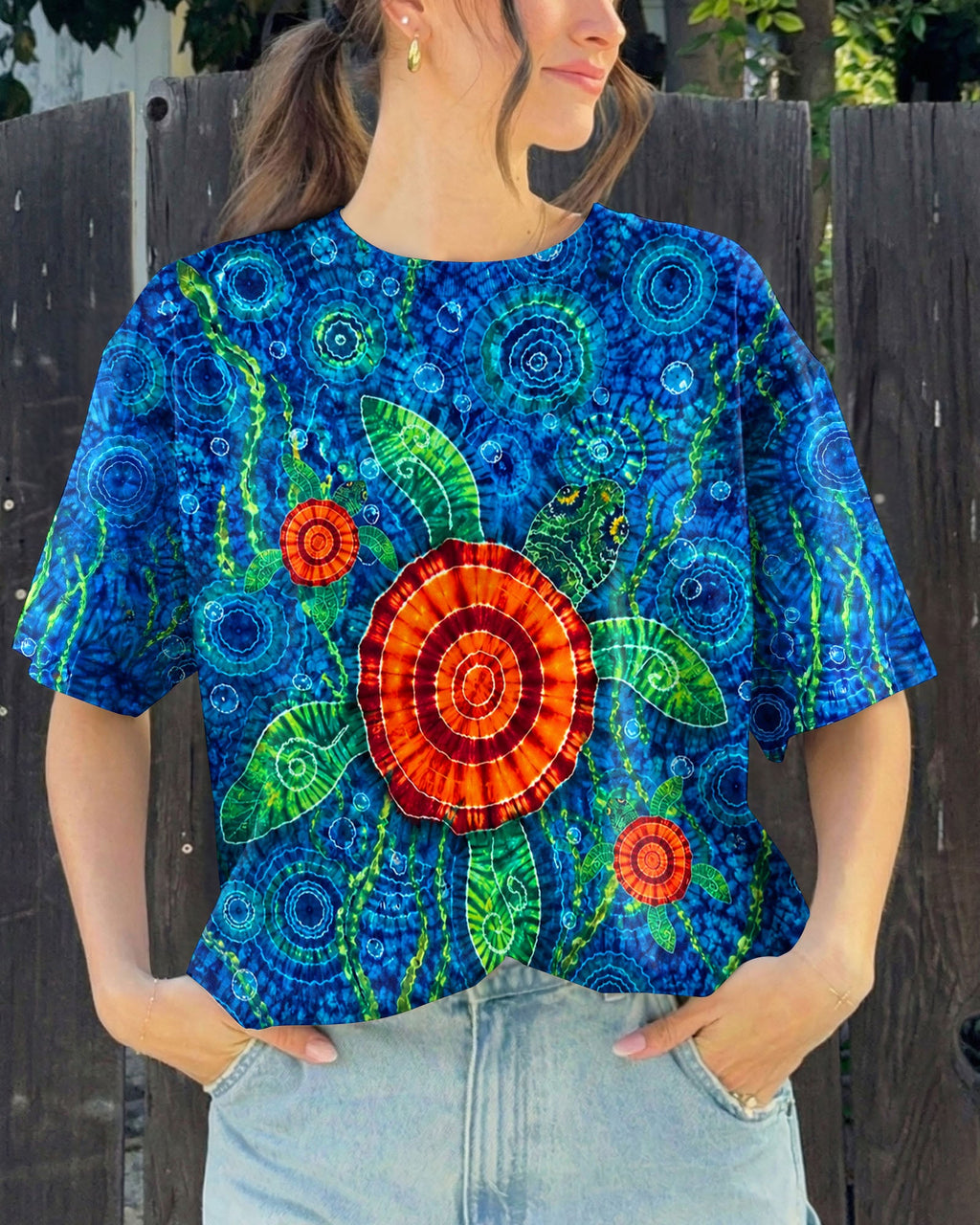 TURTLES UNDERSEA WATERCOLOR ALL OVER PRINT  - TLHN0405262
