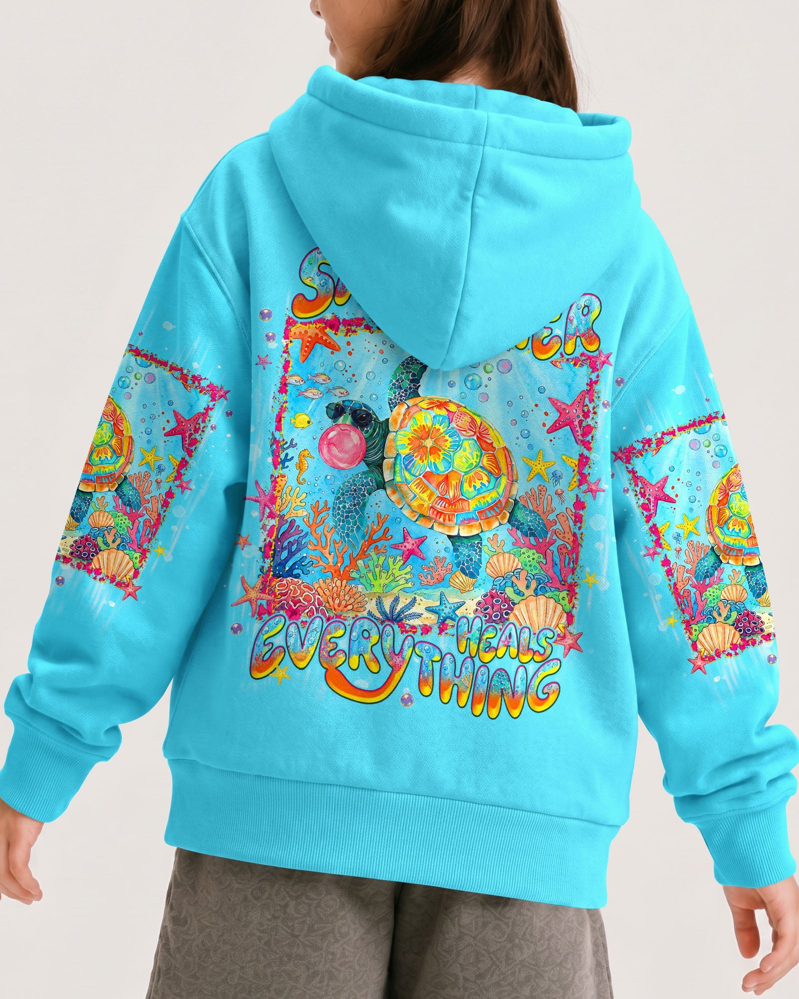 SALTWATER HEALS EVERYTHING TURTLE KIDS ALL OVER PRINT   - TLNT0806261