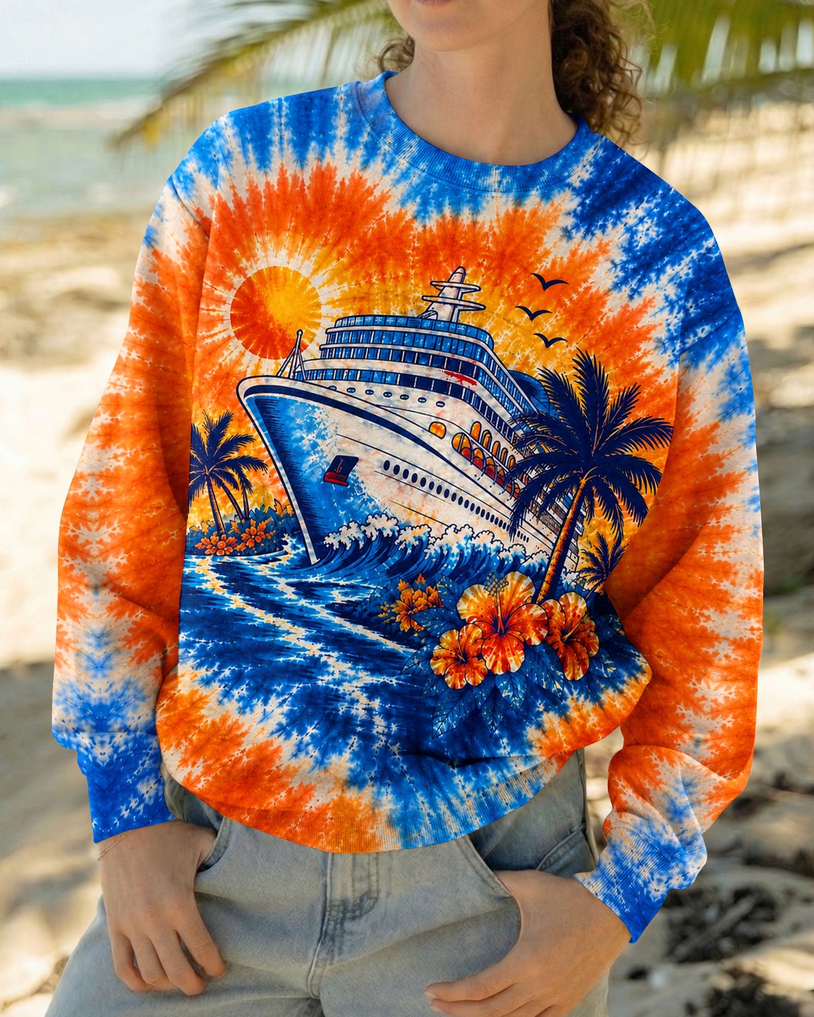 TROPICAL CRUISE SUNSET BURST ALL OVER PRINT  - TLHN0607261