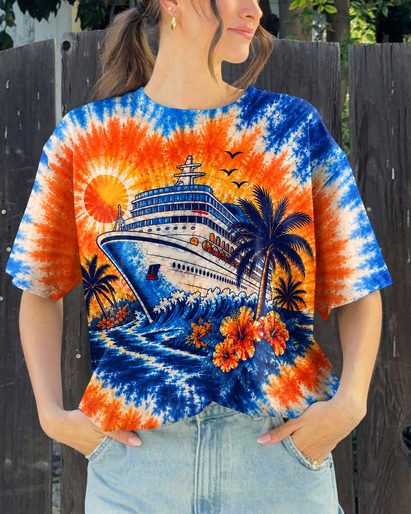 TROPICAL CRUISE SUNSET BURST ALL OVER PRINT  - TLHN0607261