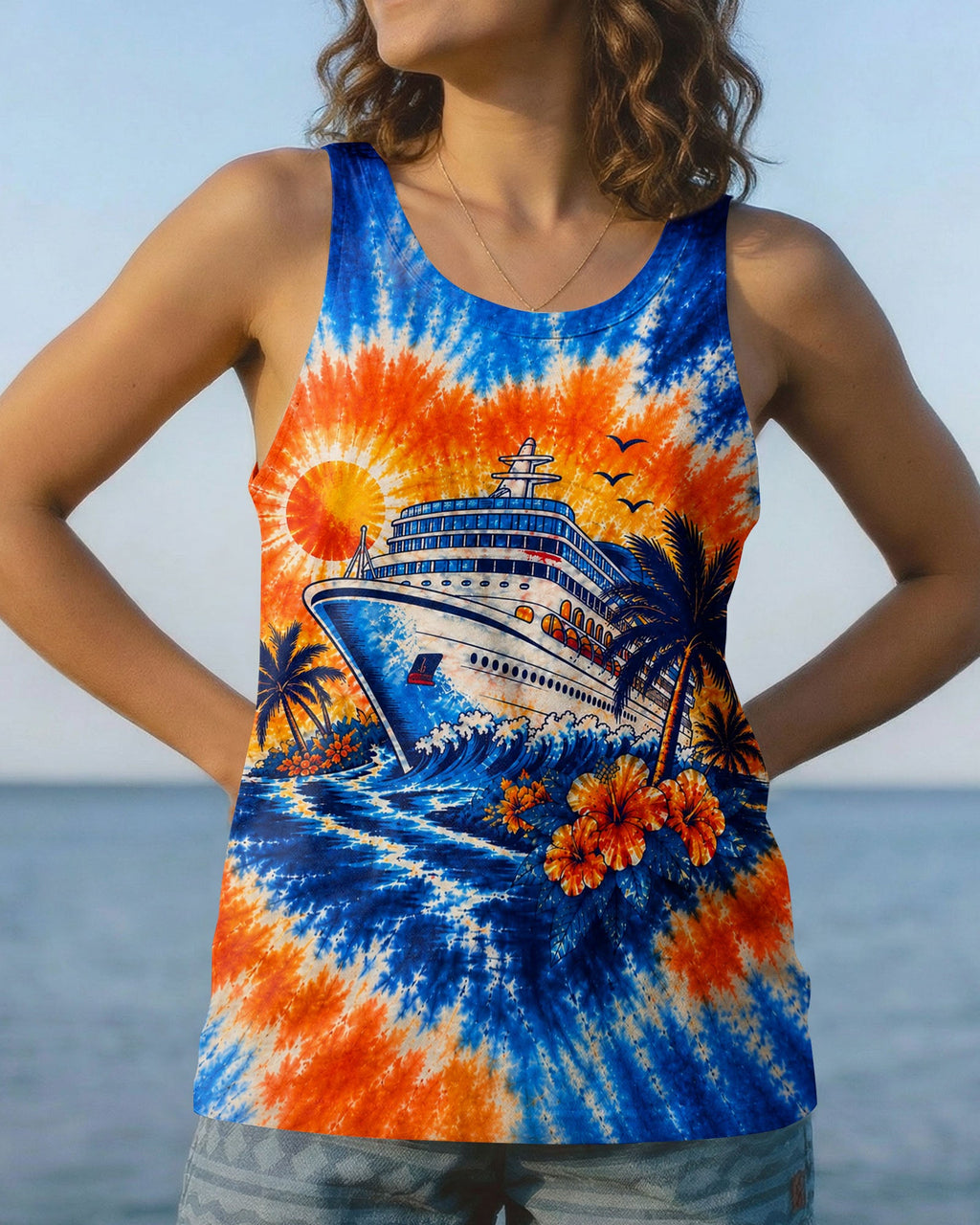 TROPICAL CRUISE SUNSET BURST ALL OVER PRINT  - TLHN0607261