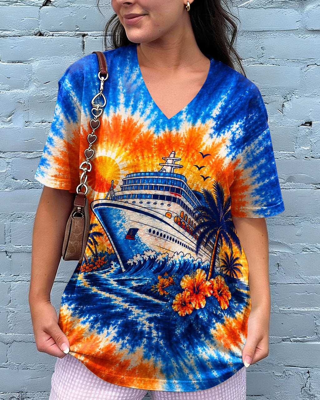 TROPICAL CRUISE SUNSET BURST ALL OVER PRINT  - TLHN0607261