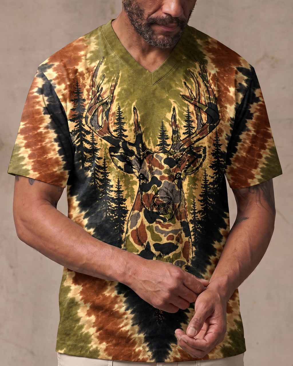 DEER HUNTING CAMOUFLAGE V PATTERN ALL OVER PRINT  - TLHN0607262