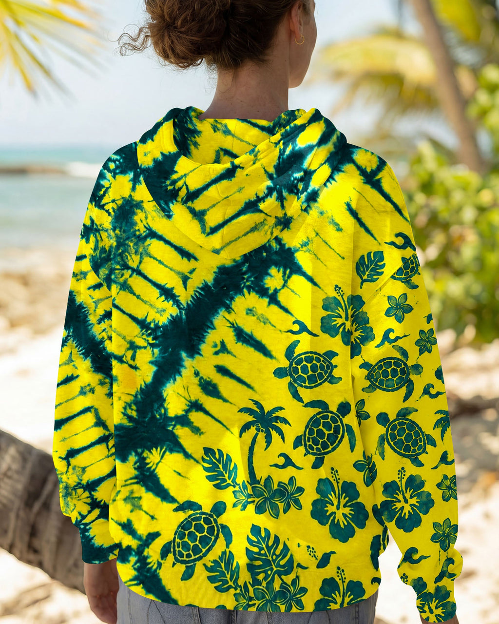 VIBRANT TROPICAL TURTLE BURST ALL OVER PRINT  - TLHN0707261