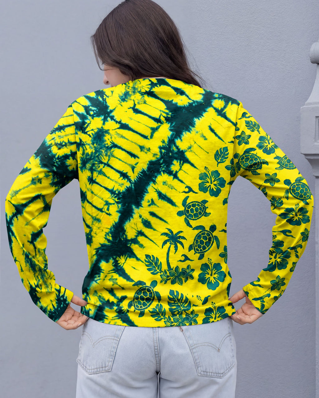 VIBRANT TROPICAL TURTLE BURST ALL OVER PRINT  - TLHN0707261