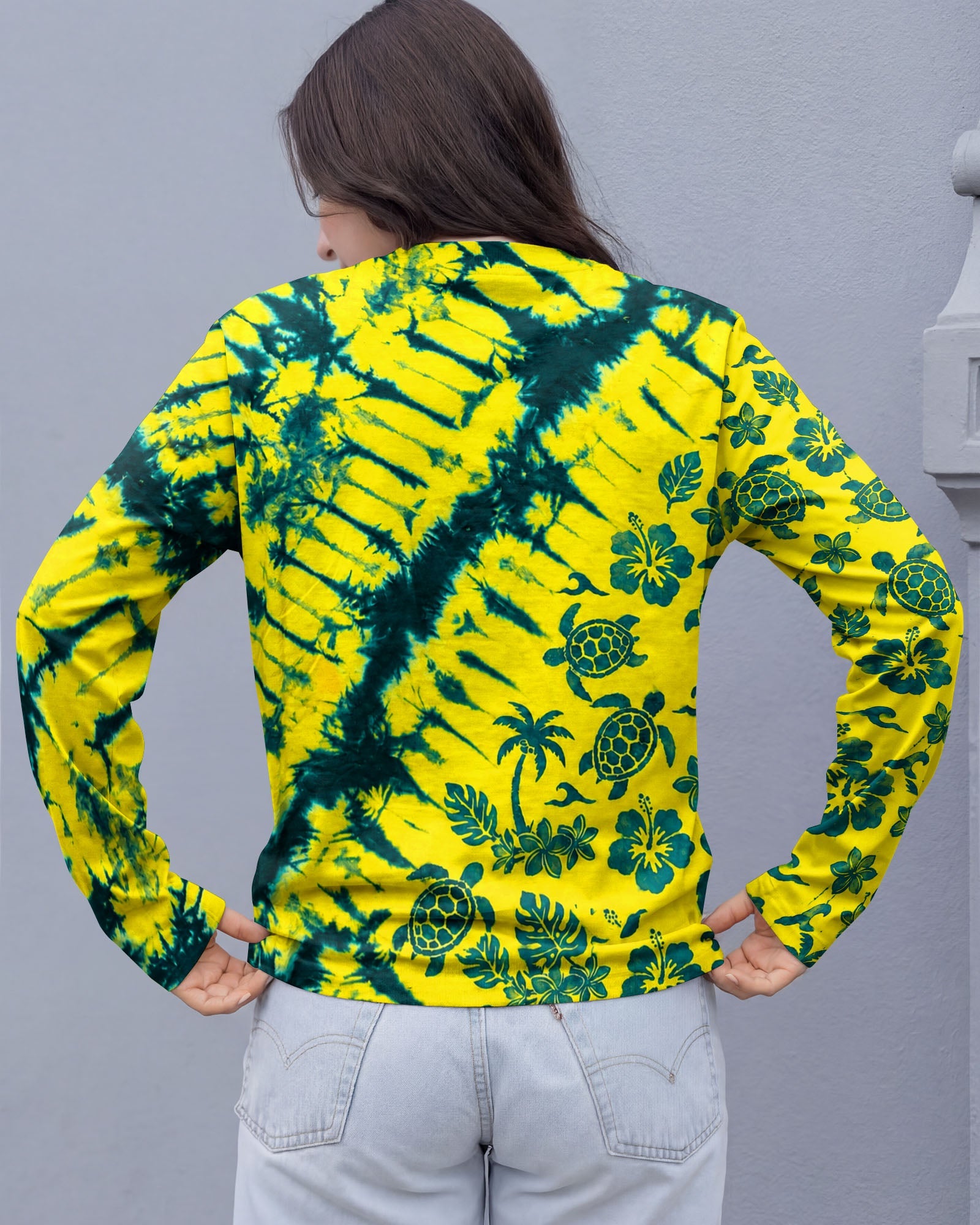VIBRANT TROPICAL TURTLE BURST ALL OVER PRINT  - TLHN0707261