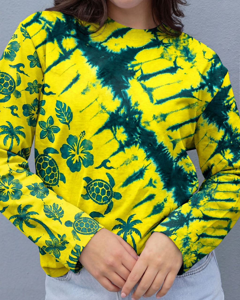 VIBRANT TROPICAL TURTLE BURST ALL OVER PRINT  - TLHN0707261