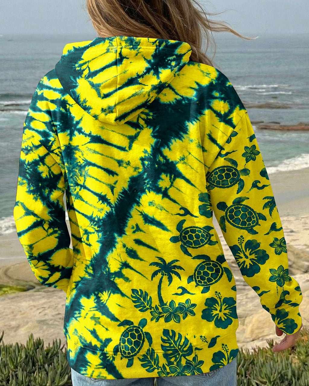 VIBRANT TROPICAL TURTLE BURST ALL OVER PRINT  - TLHN0707261