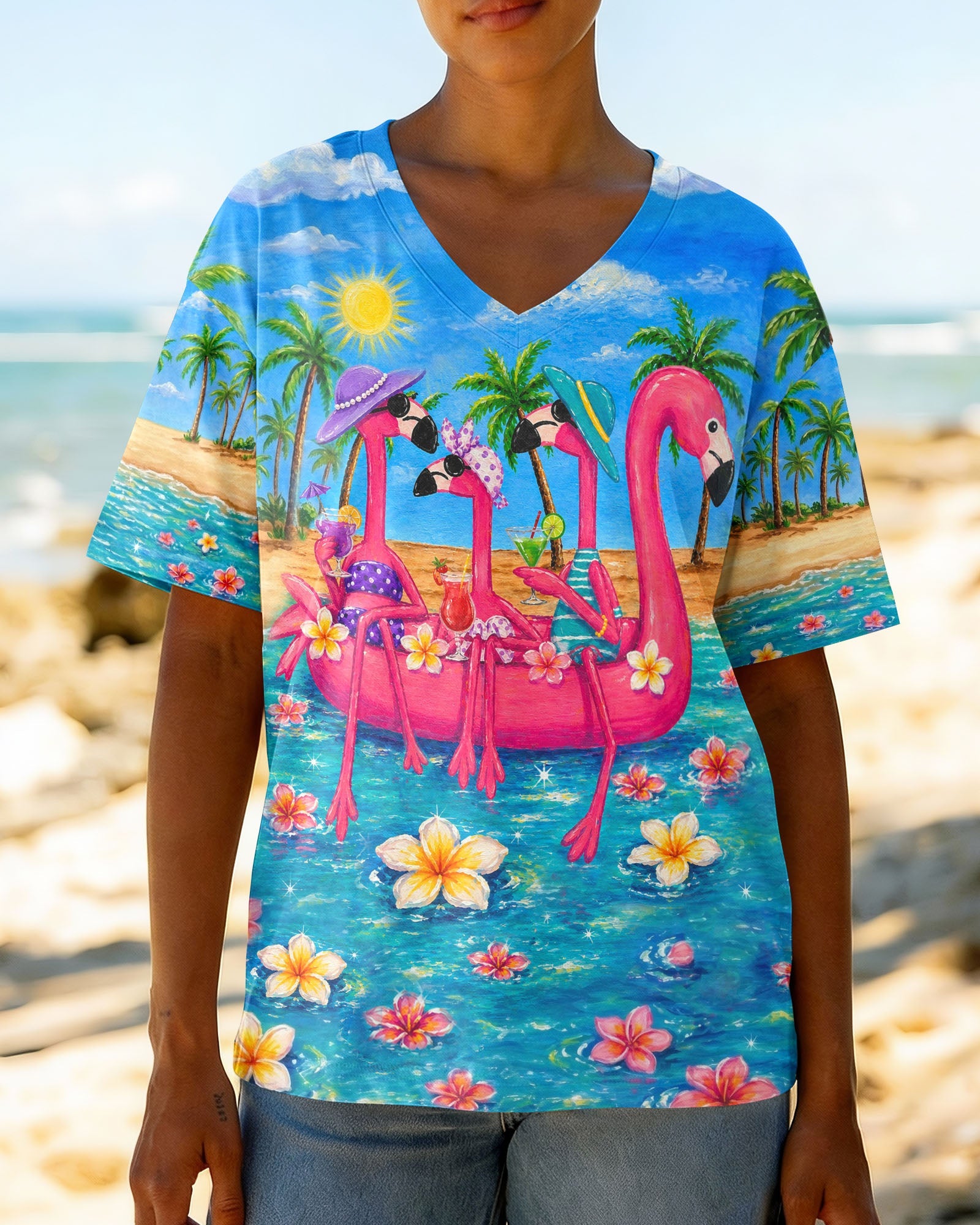 I WAS SIMPLY BORN TO DILLY DALLY FLAMINGO  ALL OVER PRINT - TLHN0805262
