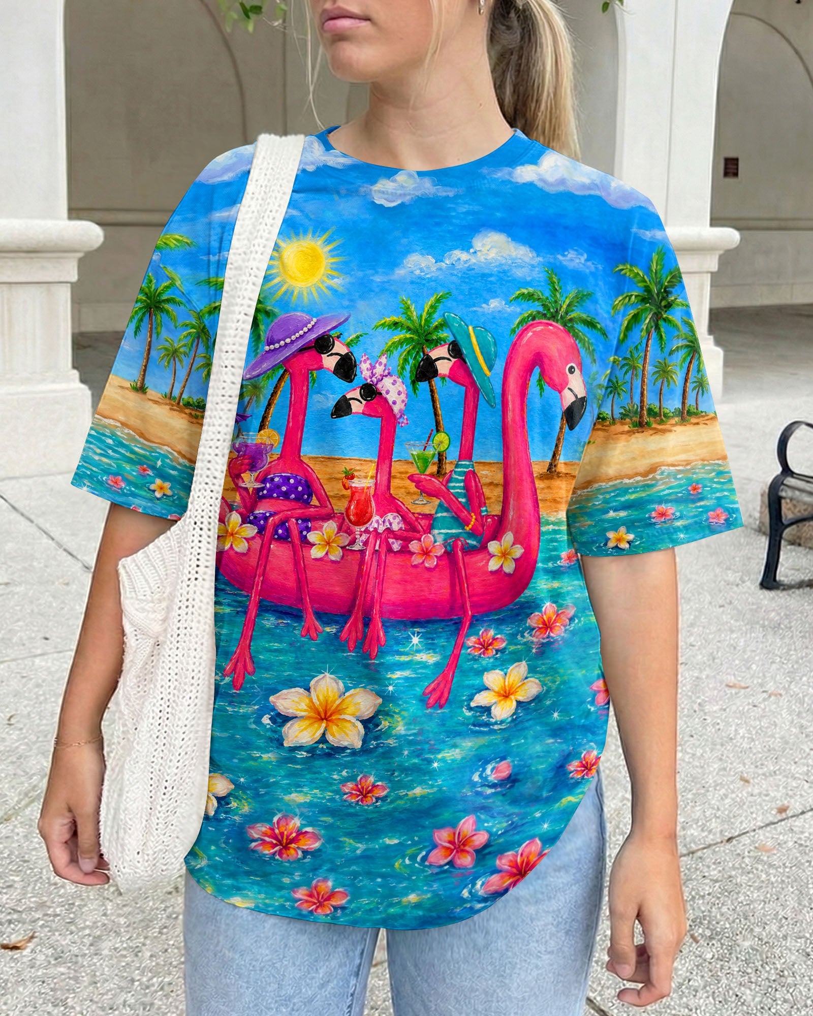 I WAS SIMPLY BORN TO DILLY DALLY FLAMINGO  ALL OVER PRINT - TLHN0805262