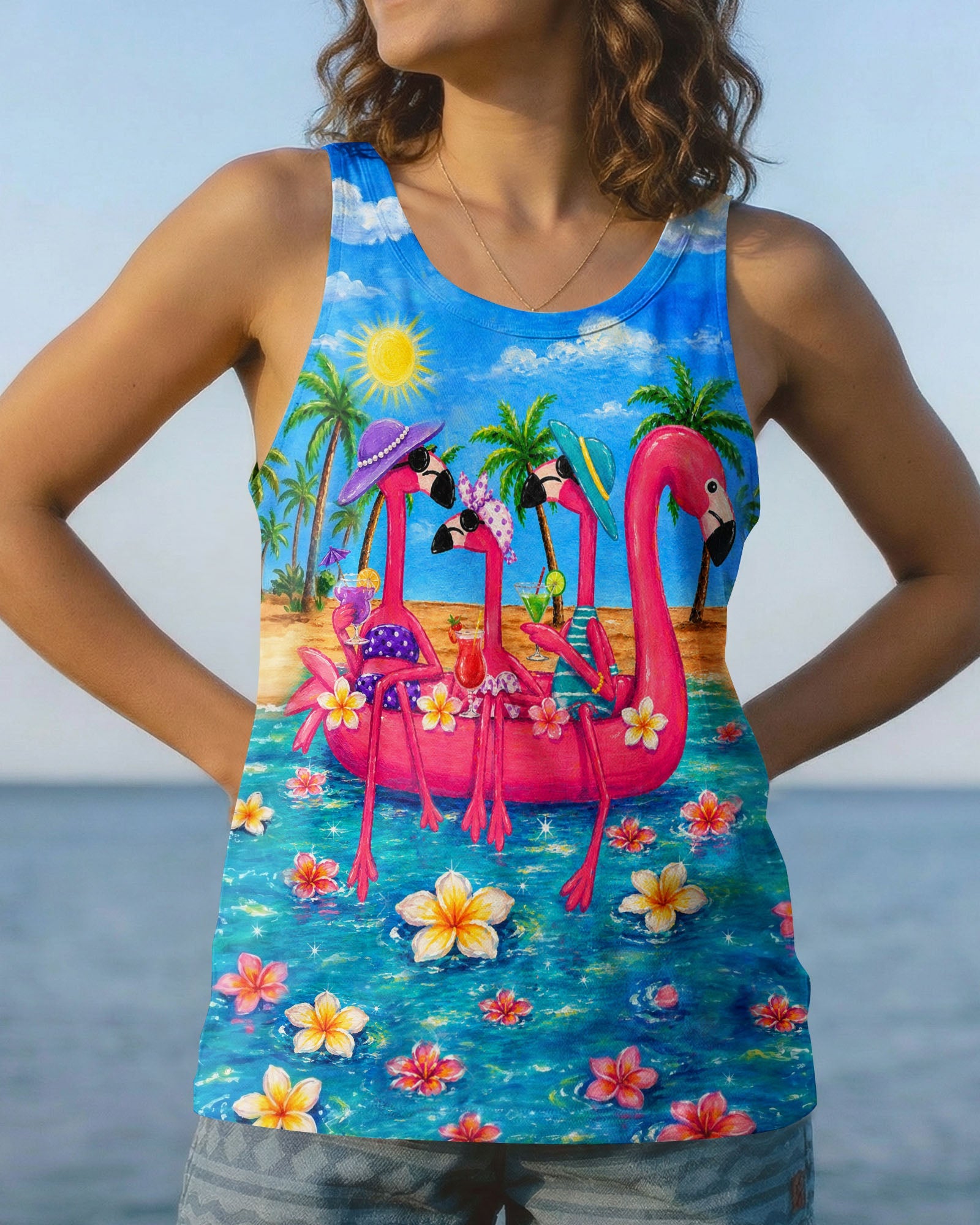I WAS SIMPLY BORN TO DILLY DALLY FLAMINGO  ALL OVER PRINT - TLHN0805262