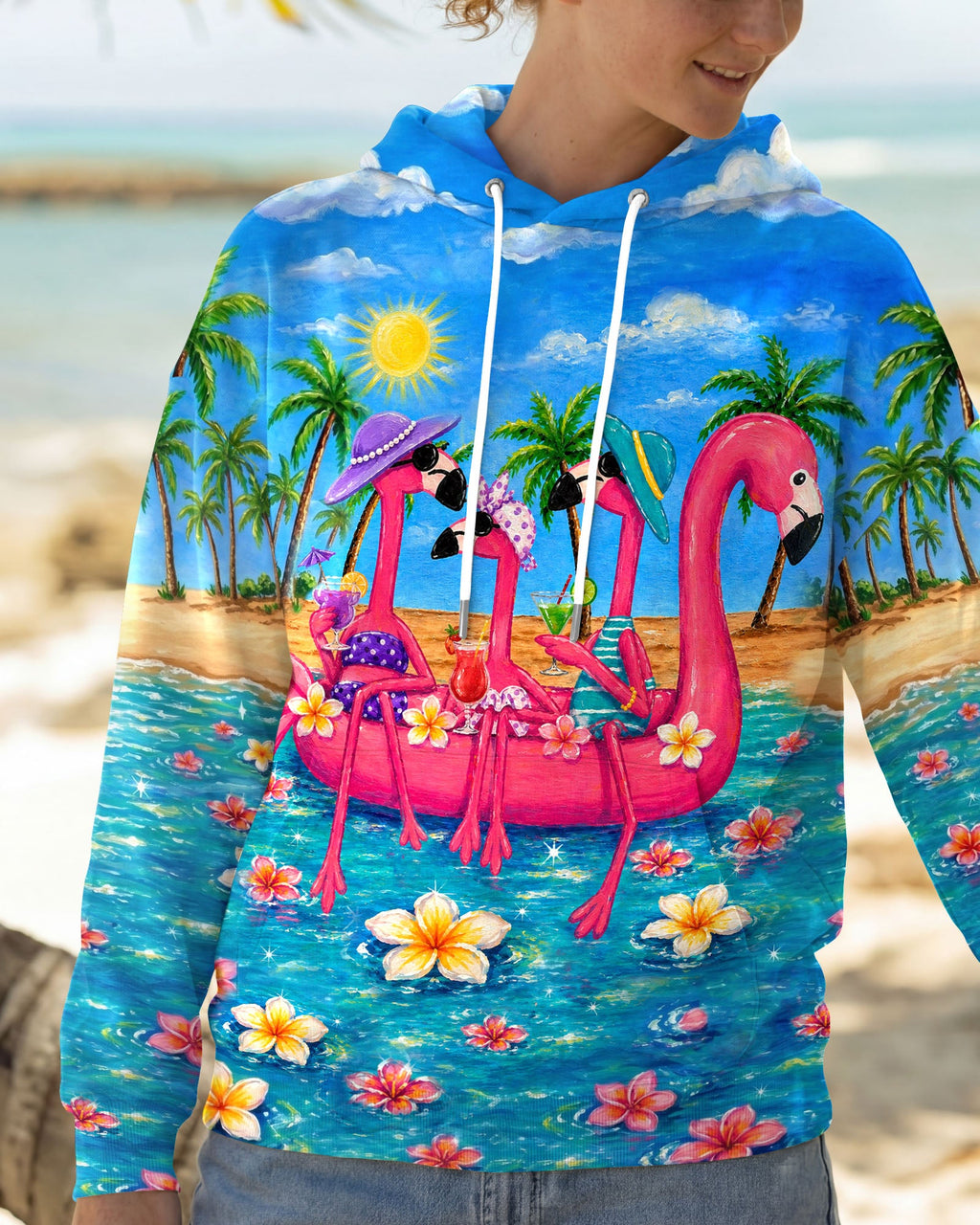 I WAS SIMPLY BORN TO DILLY DALLY FLAMINGO  ALL OVER PRINT - TLHN0805262