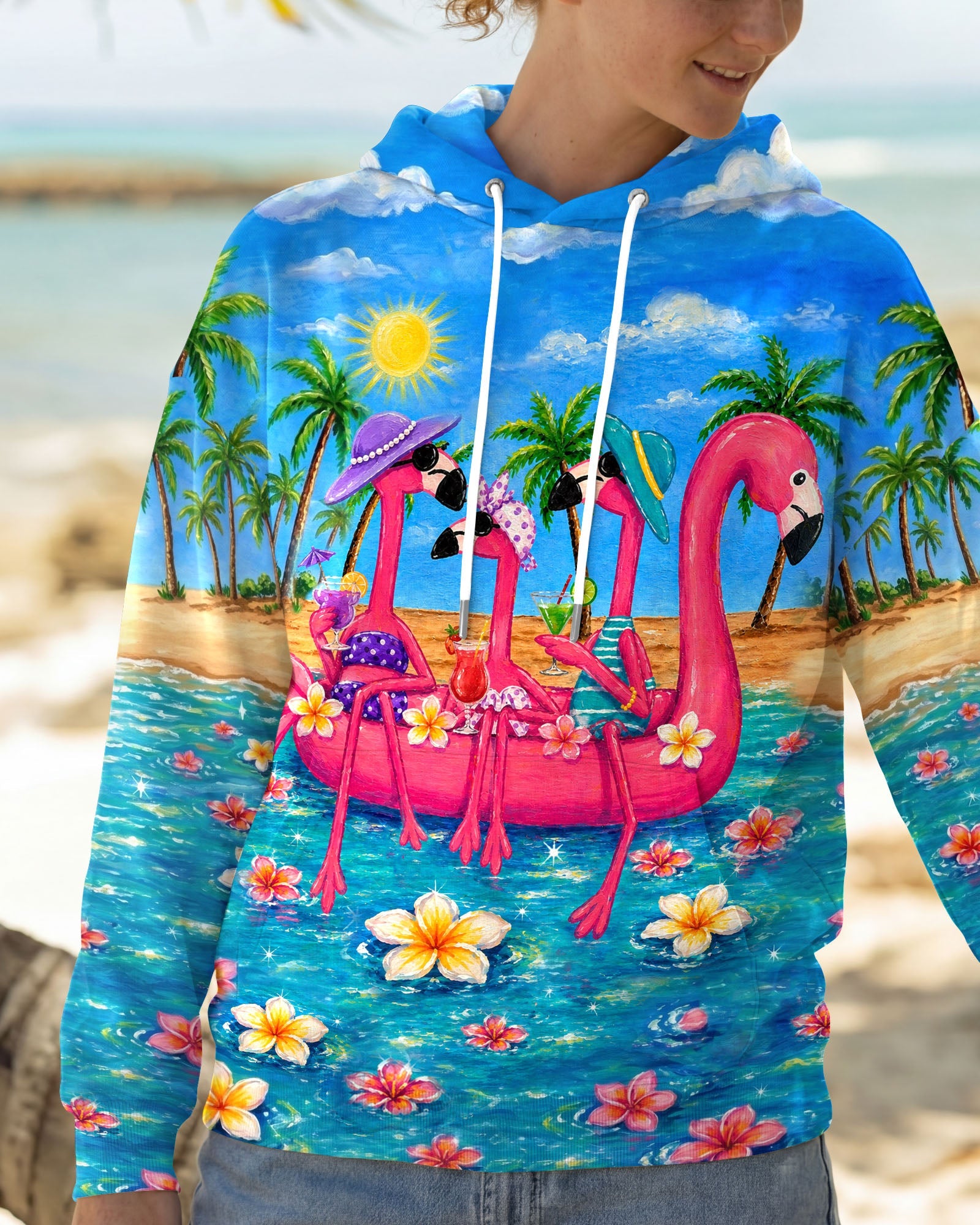 I WAS SIMPLY BORN TO DILLY DALLY FLAMINGO  ALL OVER PRINT - TLHN0805262