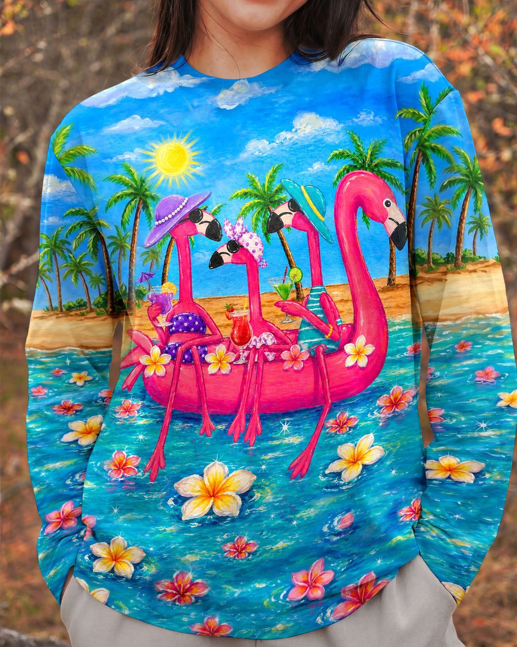 I WAS SIMPLY BORN TO DILLY DALLY FLAMINGO  ALL OVER PRINT - TLHN0805262