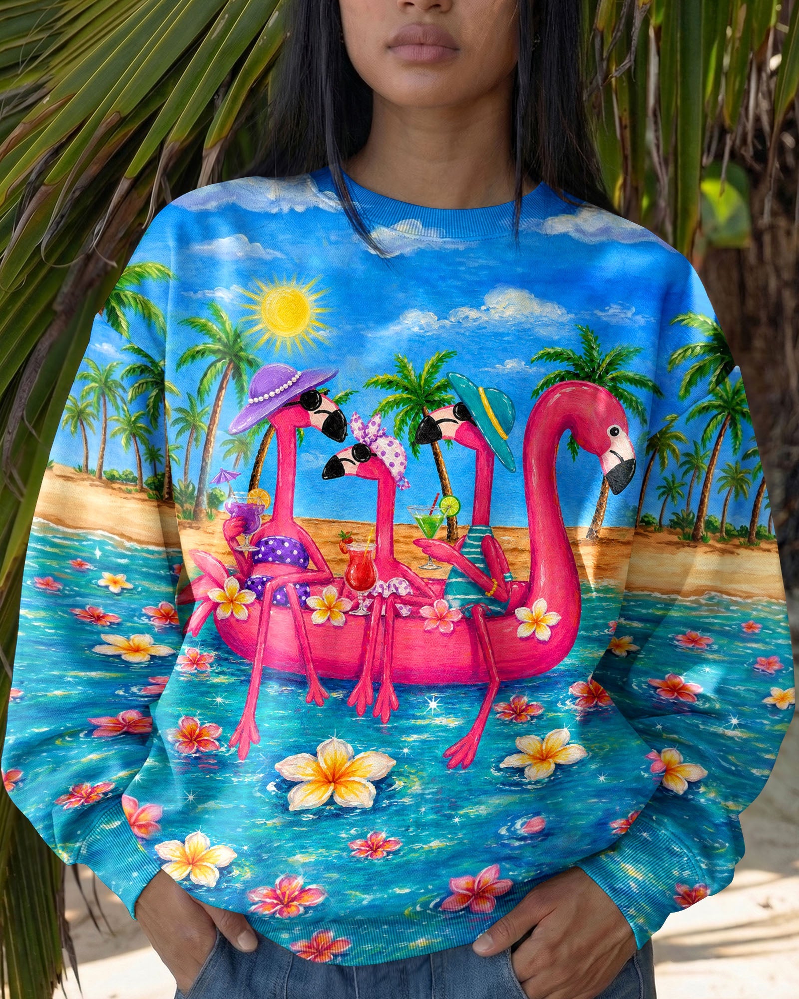I WAS SIMPLY BORN TO DILLY DALLY FLAMINGO  ALL OVER PRINT - TLHN0805262