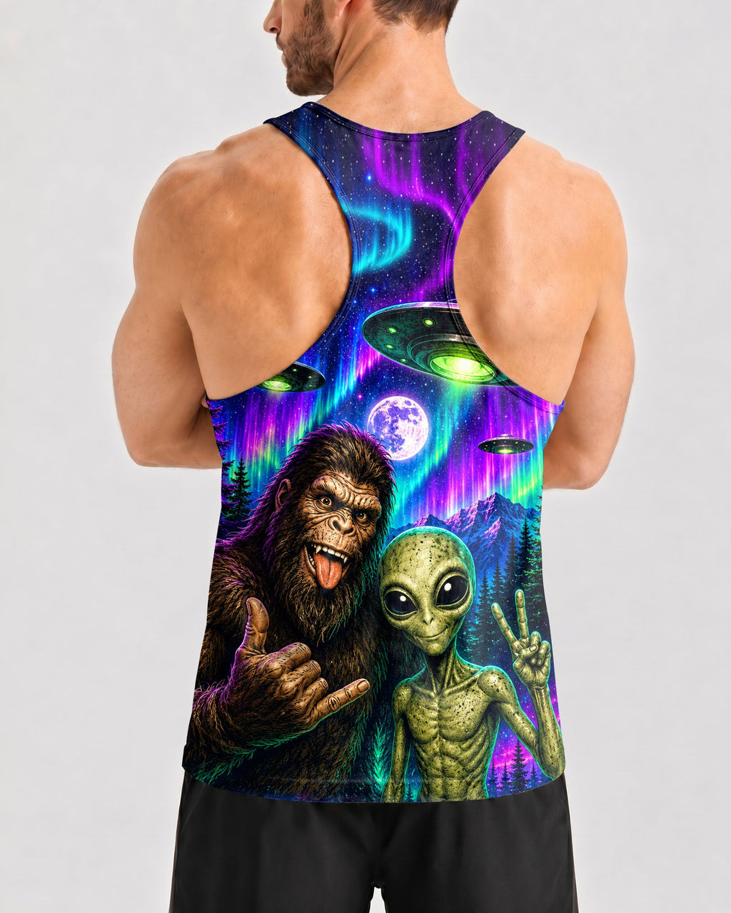SELFIE BIGFOOT ALIEN AURORA ALL OVER PRINT - TLHN0907263