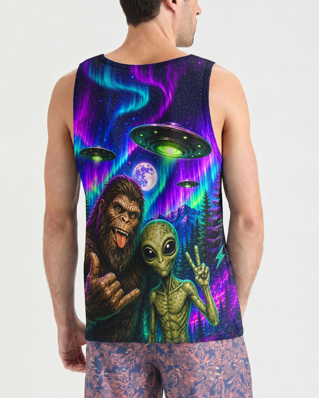 SELFIE BIGFOOT ALIEN AURORA ALL OVER PRINT - TLHN0907263