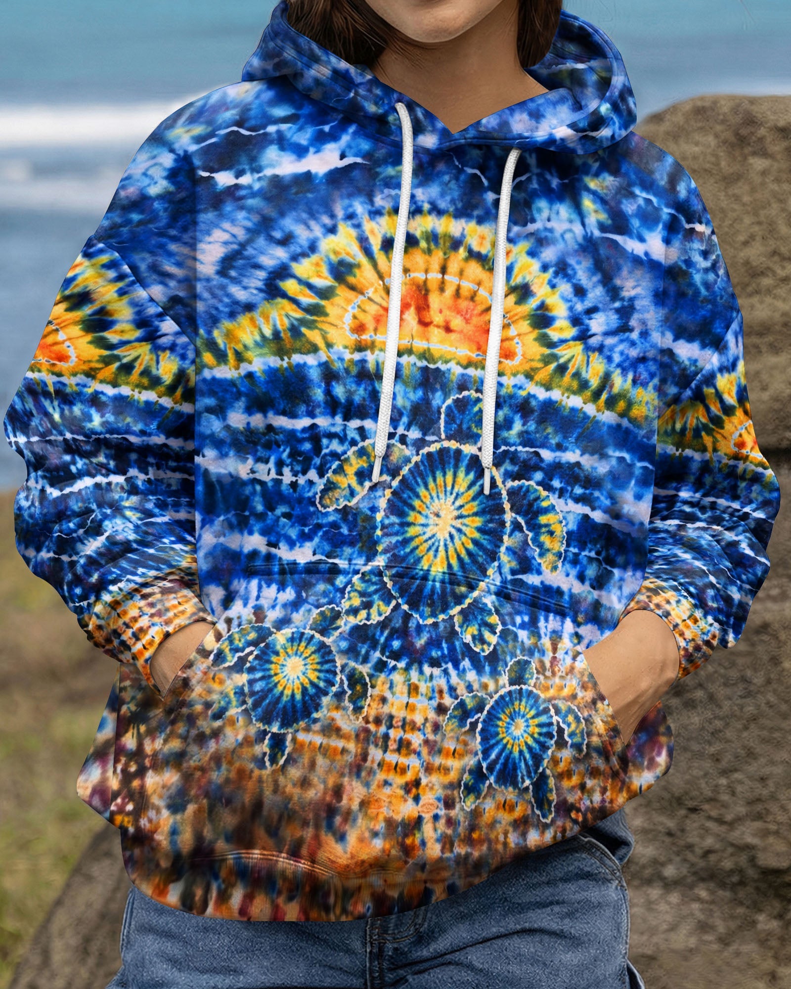 SUNSET SEA TURTLE ALL OVER PRINT  - TLHN1404261